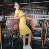 yellow belt knee dress