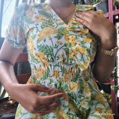 western dress limeon yellow