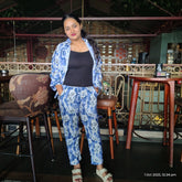 Face printed oversized top cord-set