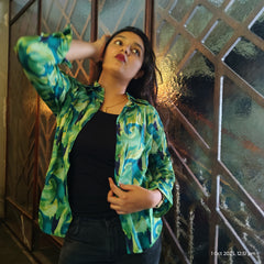 COOL GREEN WAVES SHIRT OMNI