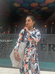 Side knot abstract floral co-ord set