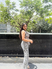 Asymmetric Kalamkari Printed cordset