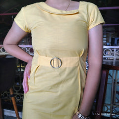 yellow belt knee dress