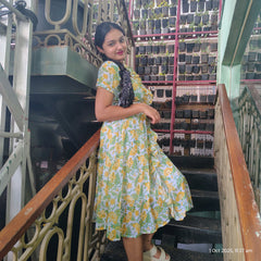 western dress limeon yellow